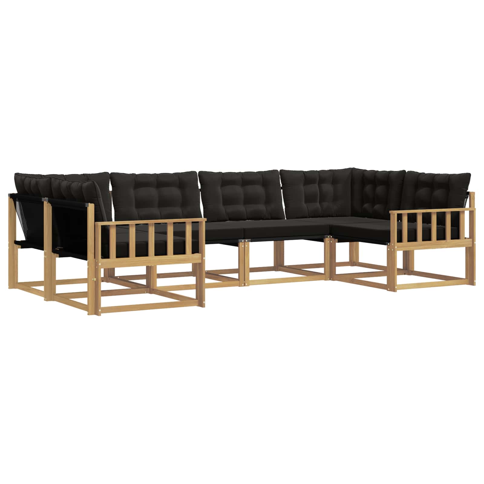 Set vanjskih sofa s jastukom 6 pcs Bijela i crna