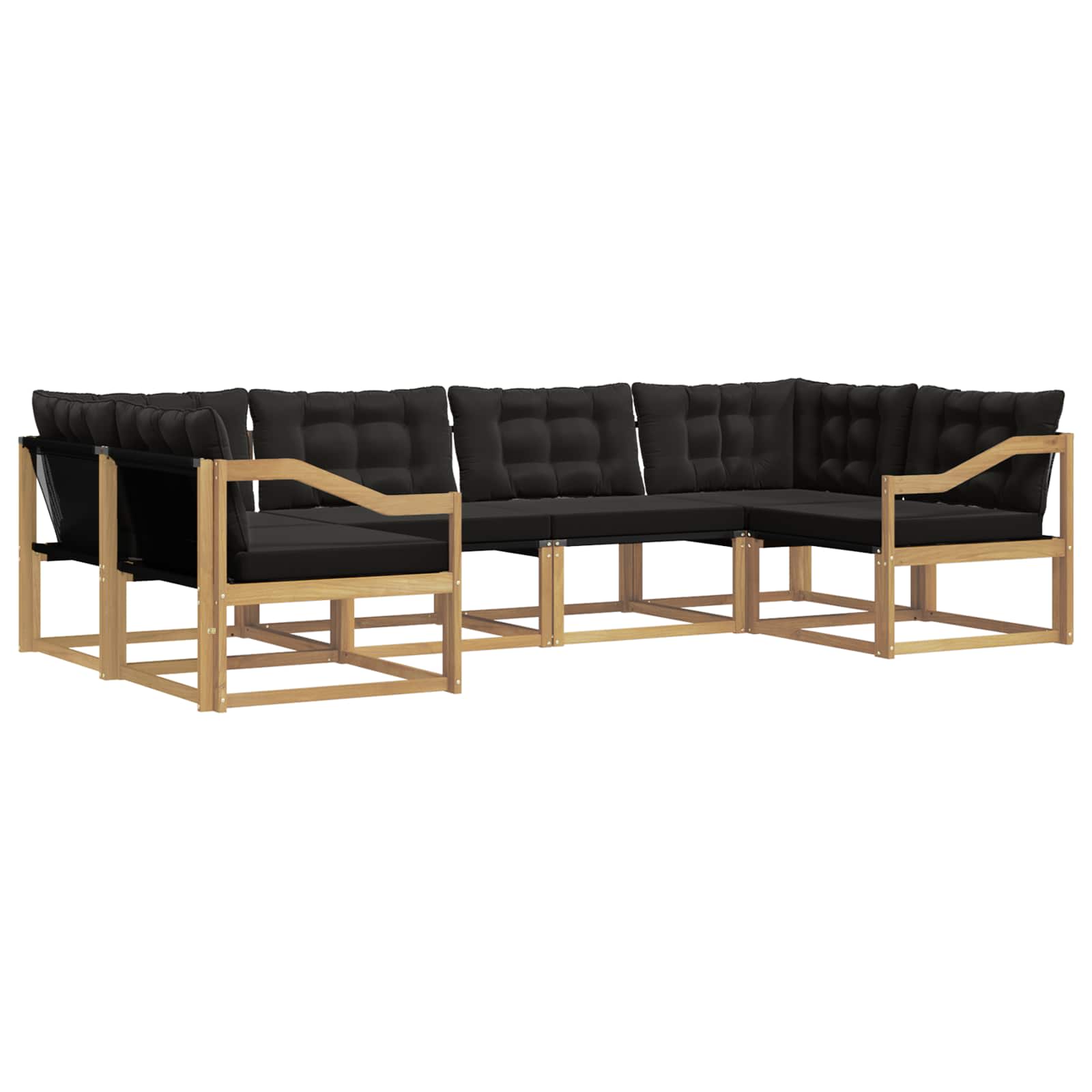 Set vanjskih sofa s jastukom 6 pcs Bijela i crna