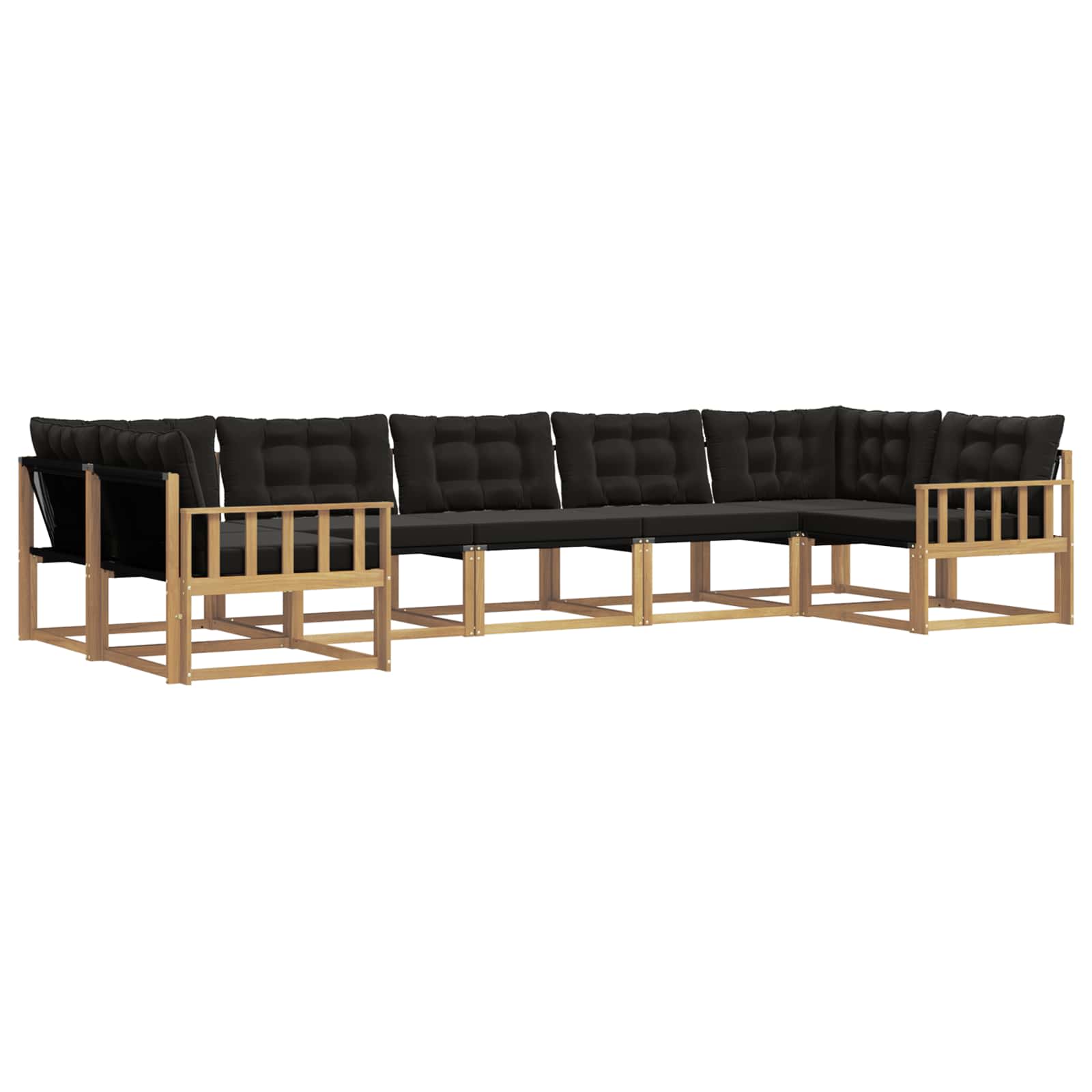 Set vanjskih sofa s jastukom 7 pcs Bijela i crna