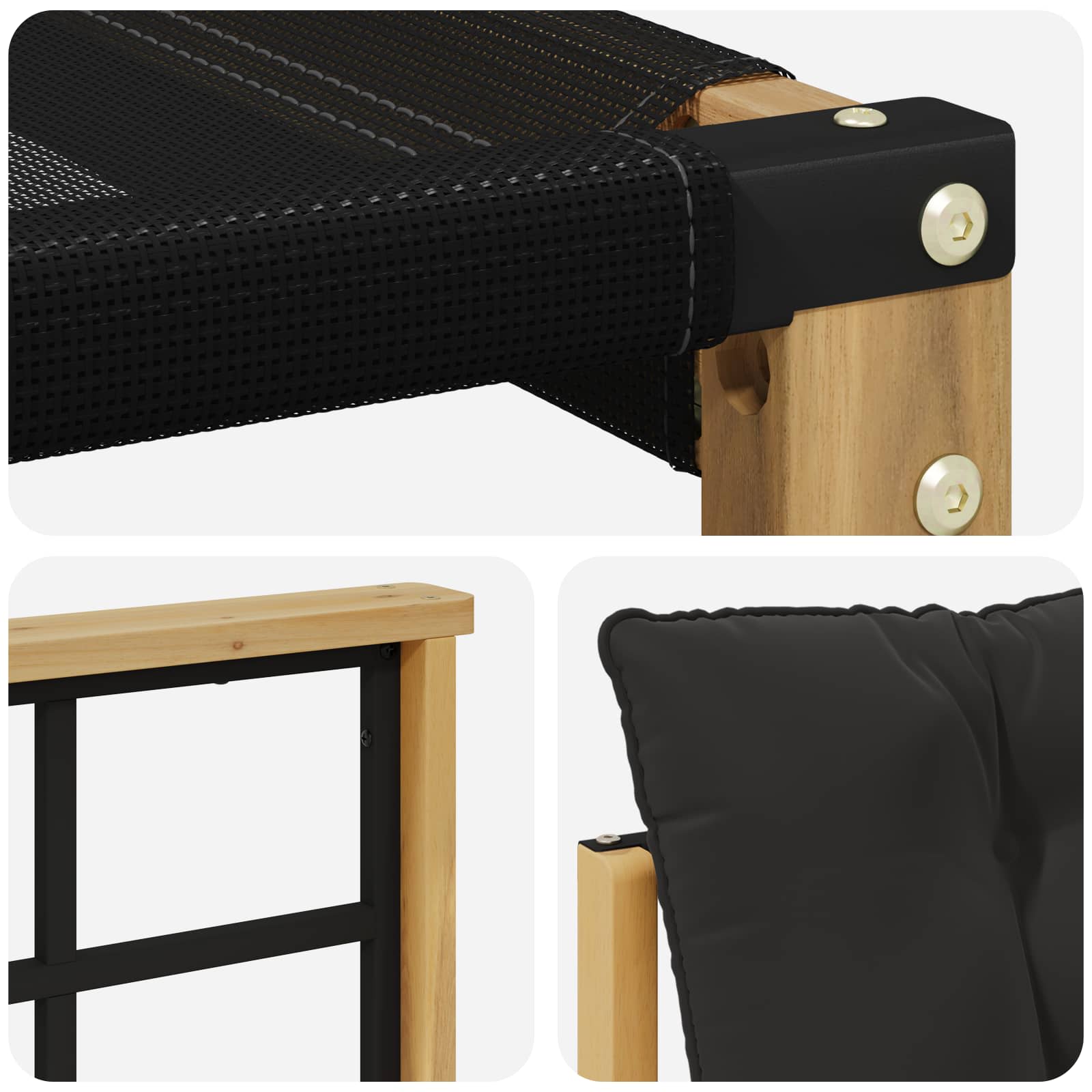 Set vanjskih sofa s jastukom 7 pcs Bijela i crna