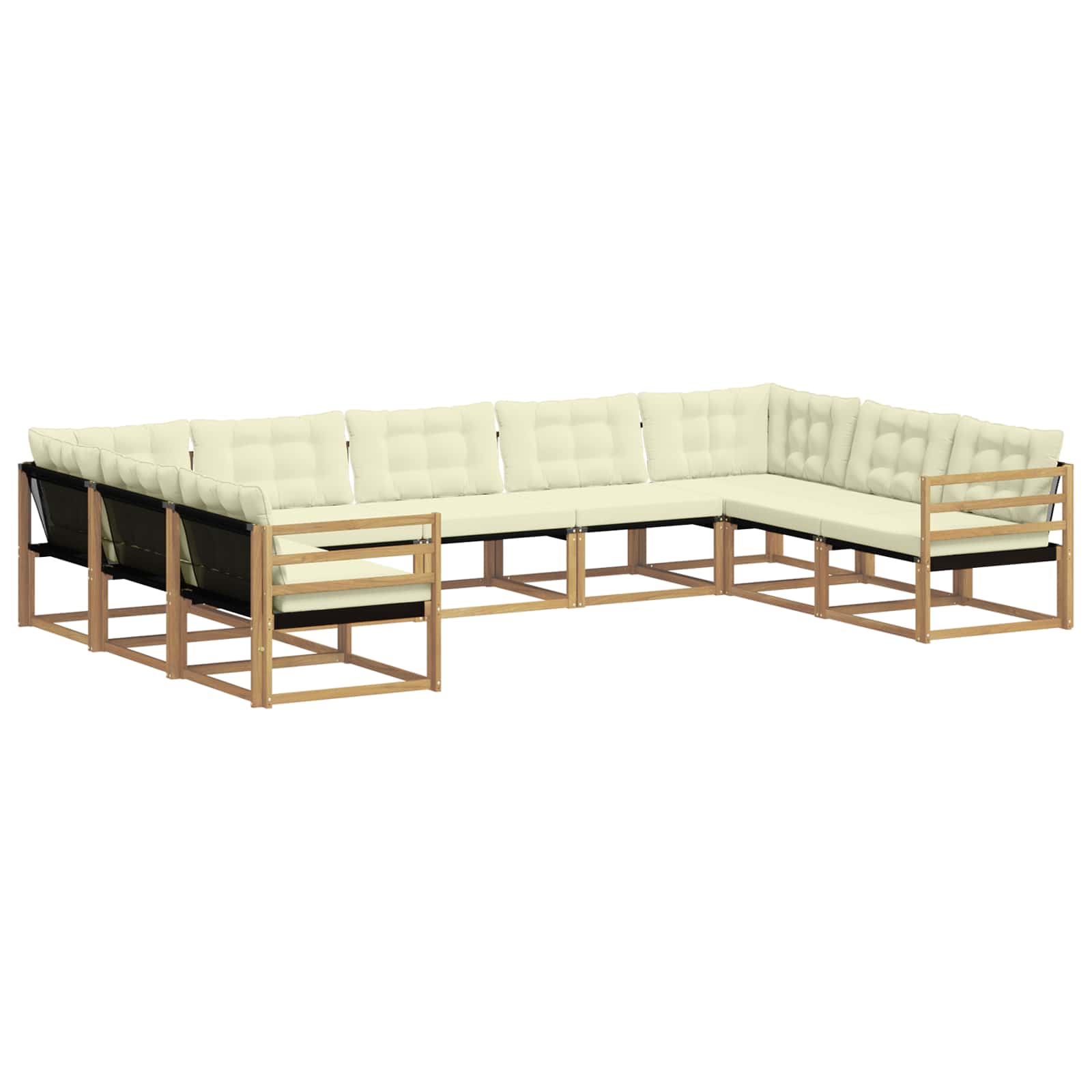 Set vanjskih sofa s jastukom 9 pcs Bijela i krem