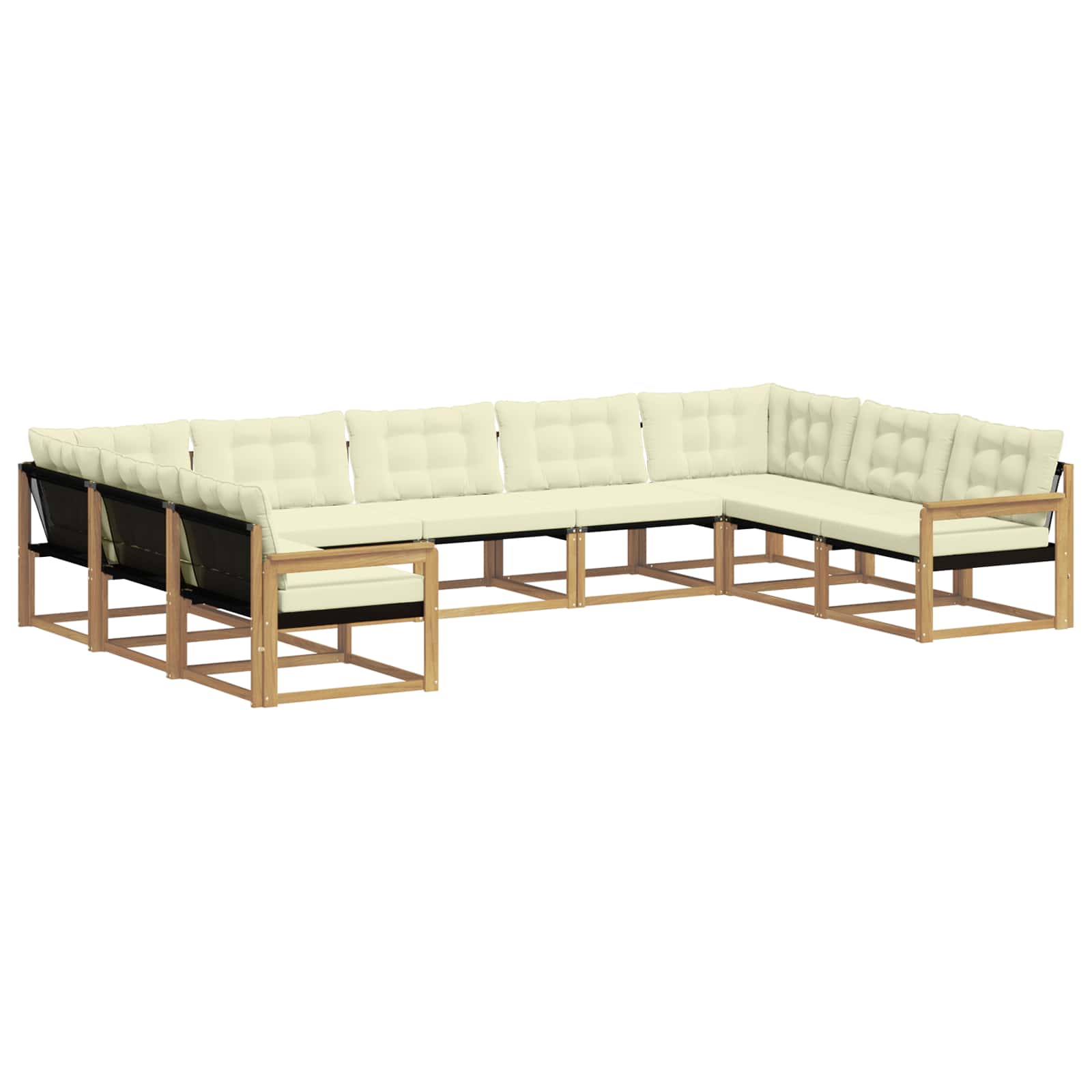 Set vanjskih sofa s jastukom 9 pcs Bijela i krem