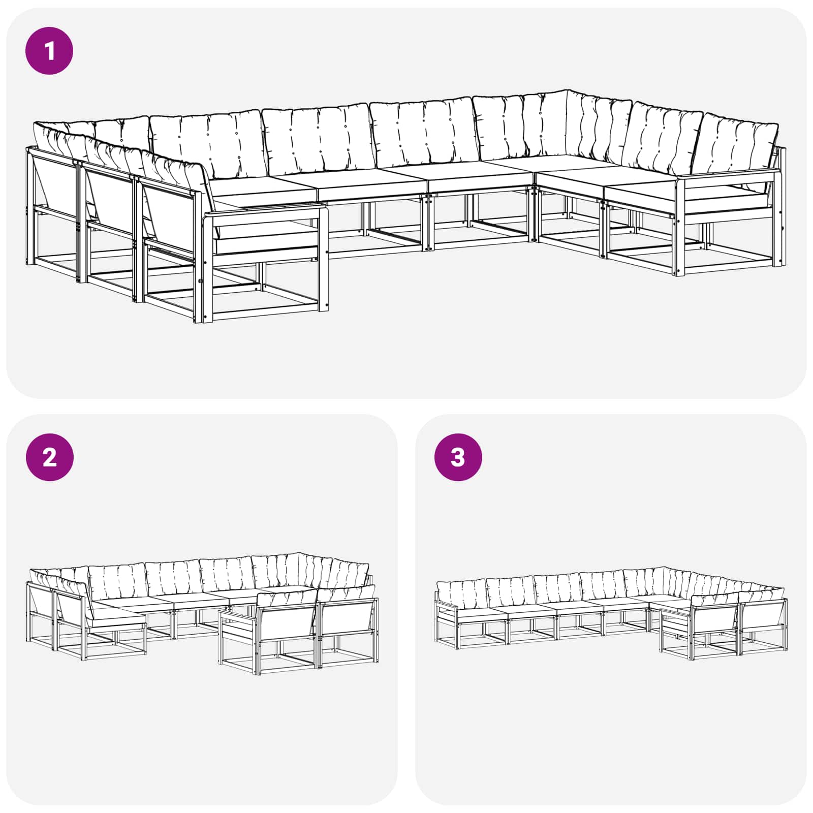 Set vanjskih sofa s jastukom 9 pcs Bijela i krem