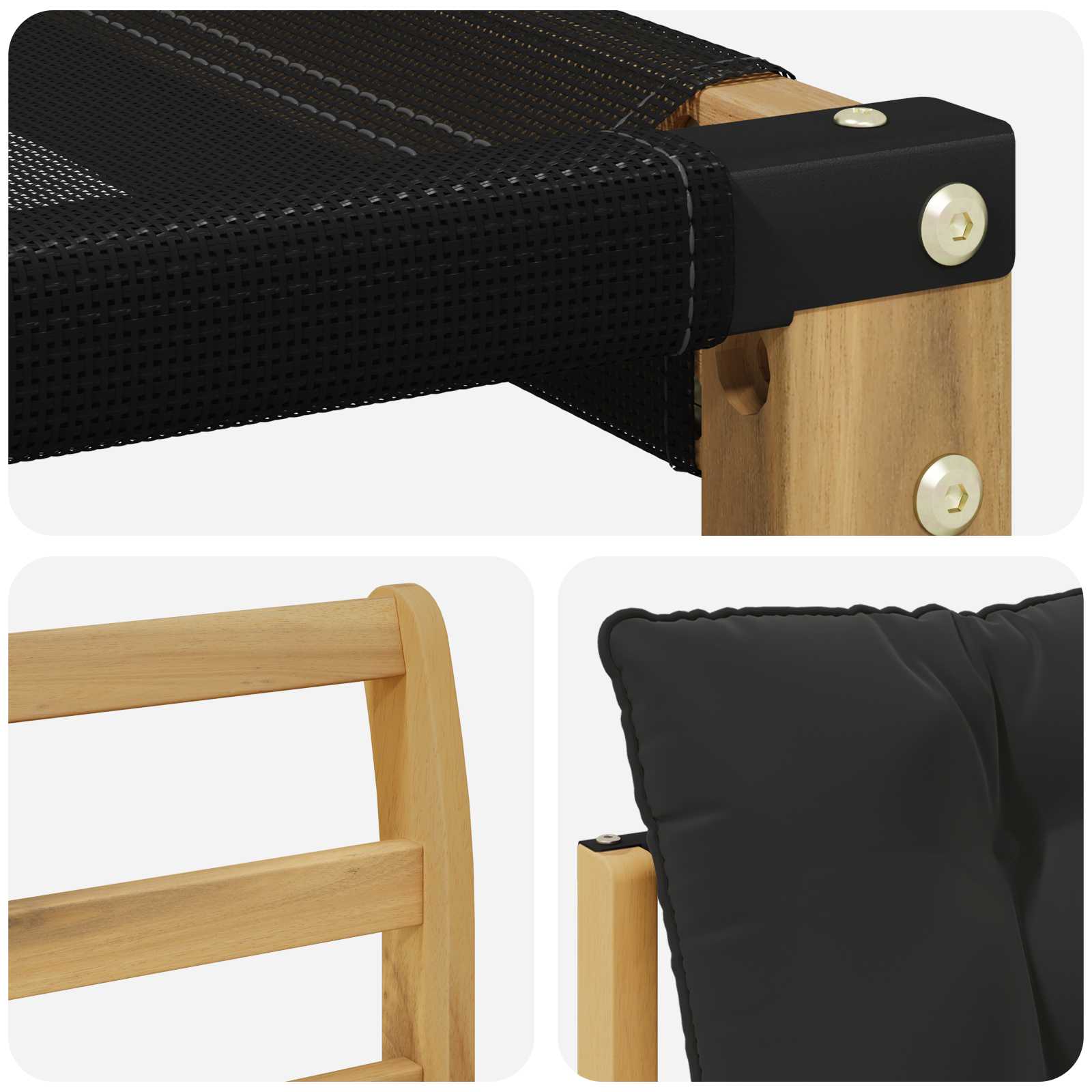 Set vanjskih sofa s jastukom 9 pcs Bijela i crna