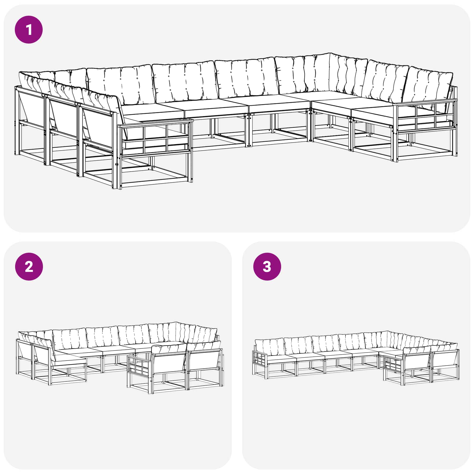 Set vanjskih sofa s jastukom 9 pcs Bijela i krem