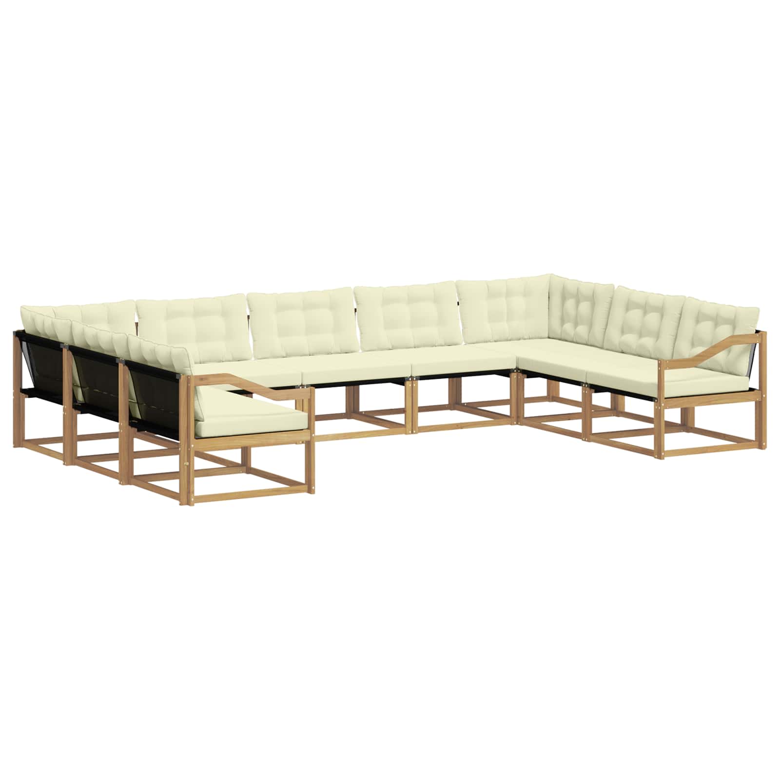Set vanjskih sofa s jastukom 9 pcs Bijela i krem