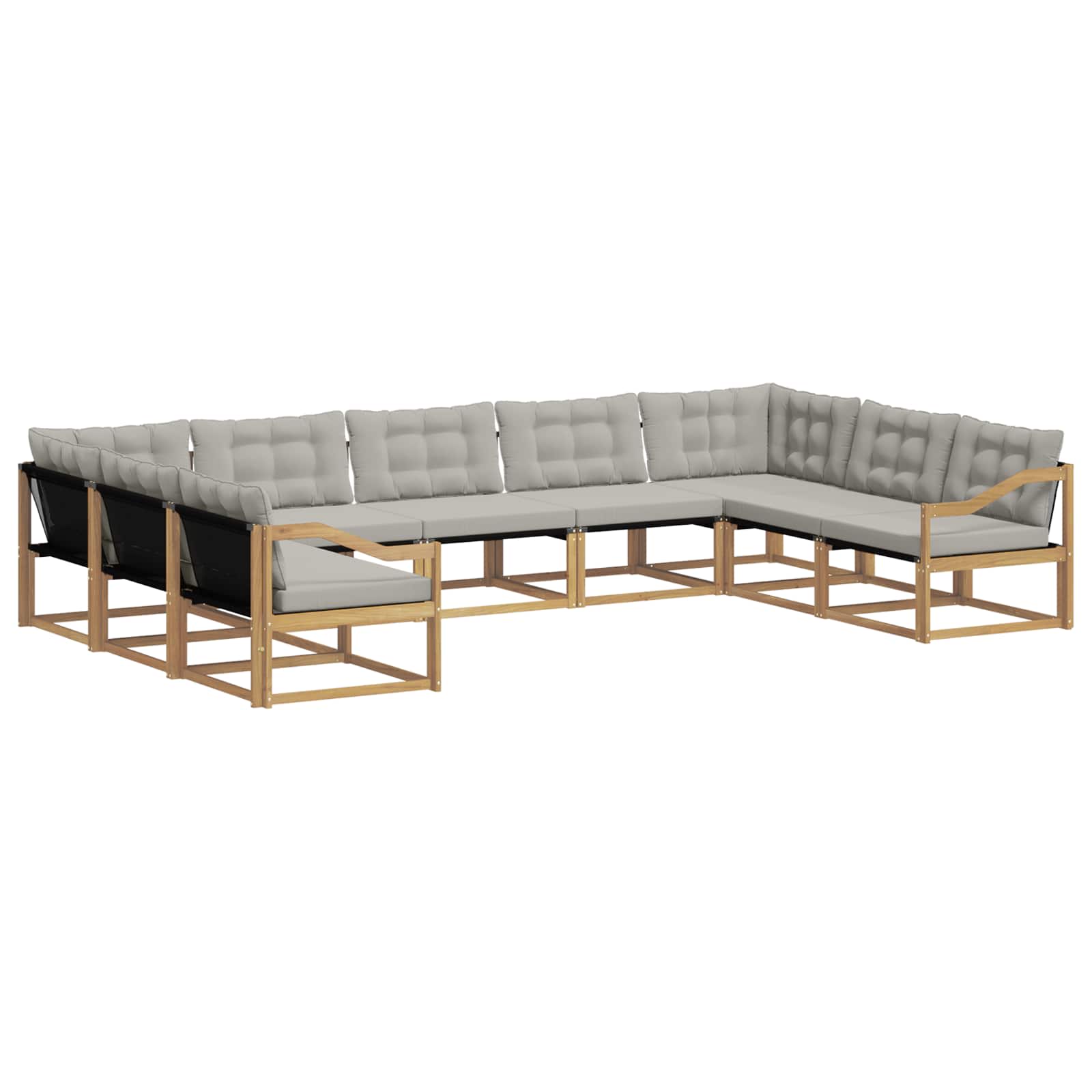 Set vanjskih sofa s jastukom 9 pcs Bijela i svjetlosiva