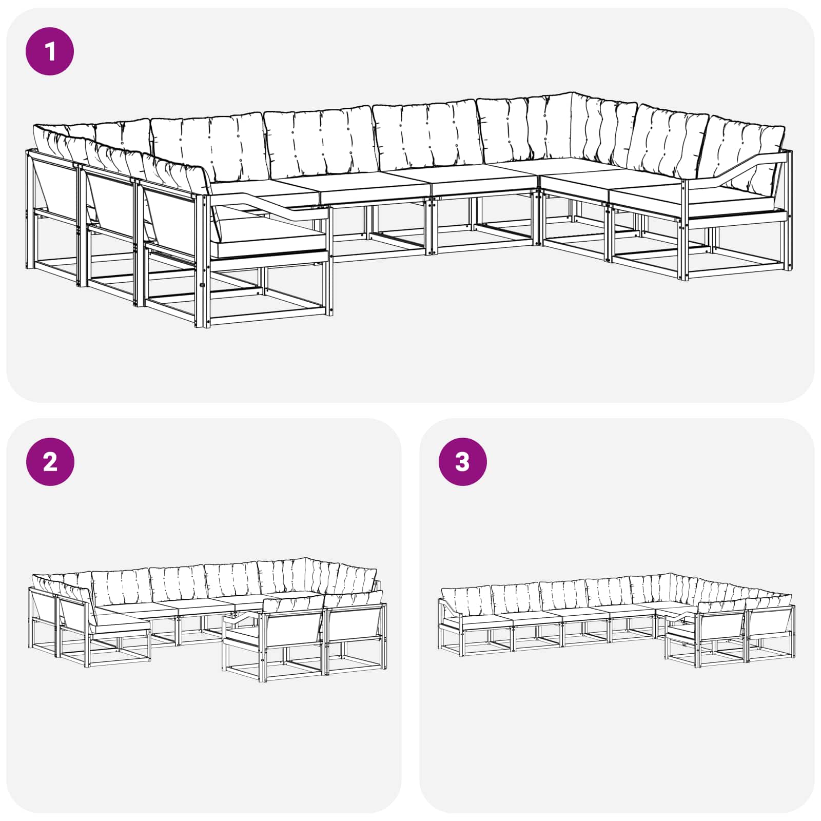Set vanjskih sofa s jastukom 9 pcs Bijela i bež