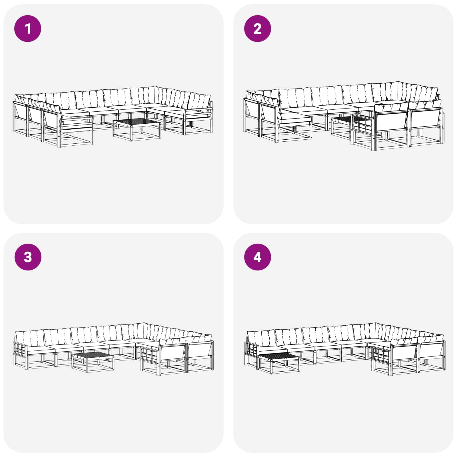 Set vanjskih sofa s jastukom 10 pcs Bijela i krem