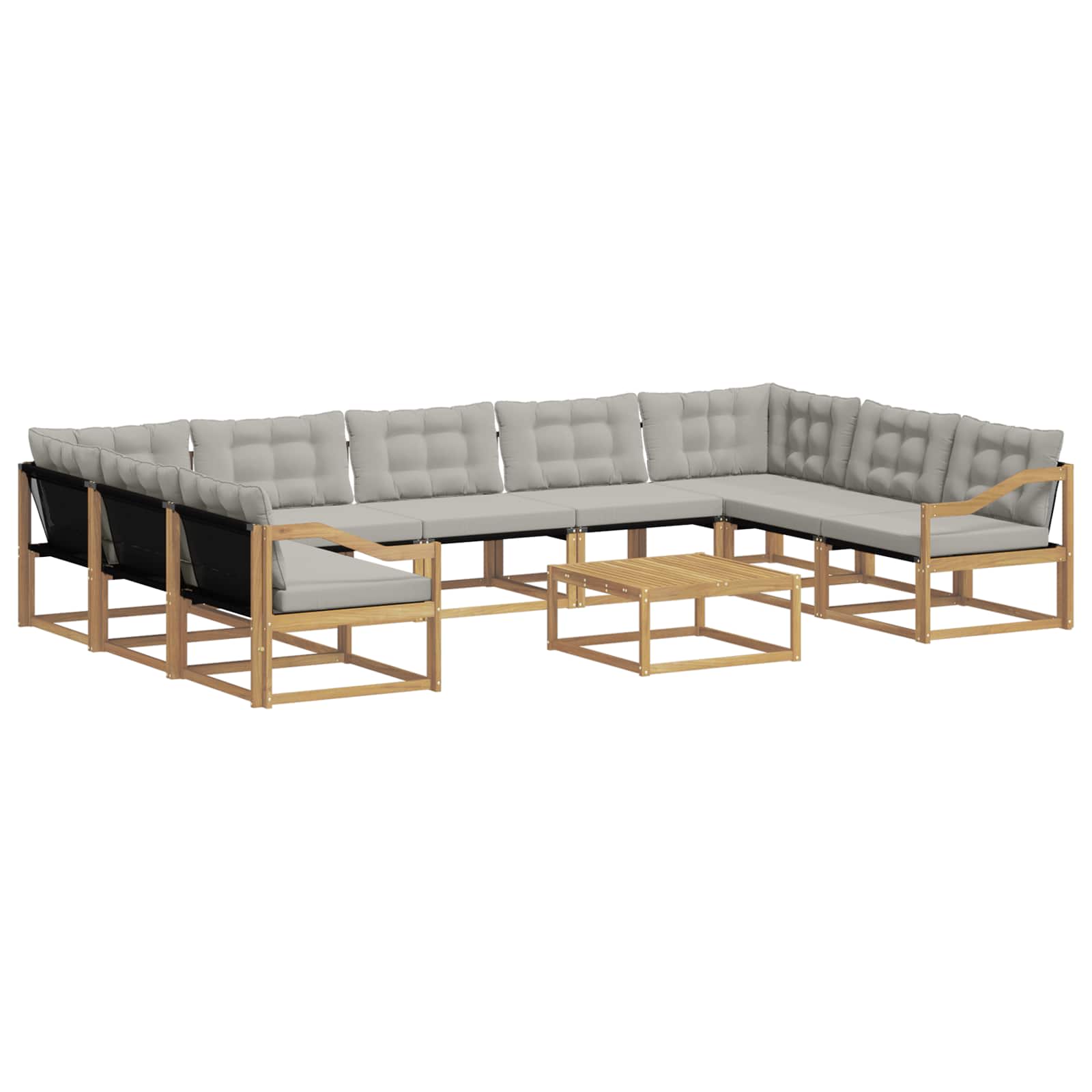 Set vanjskih sofa s jastukom 10 pcs Bijela i svjetlosiva