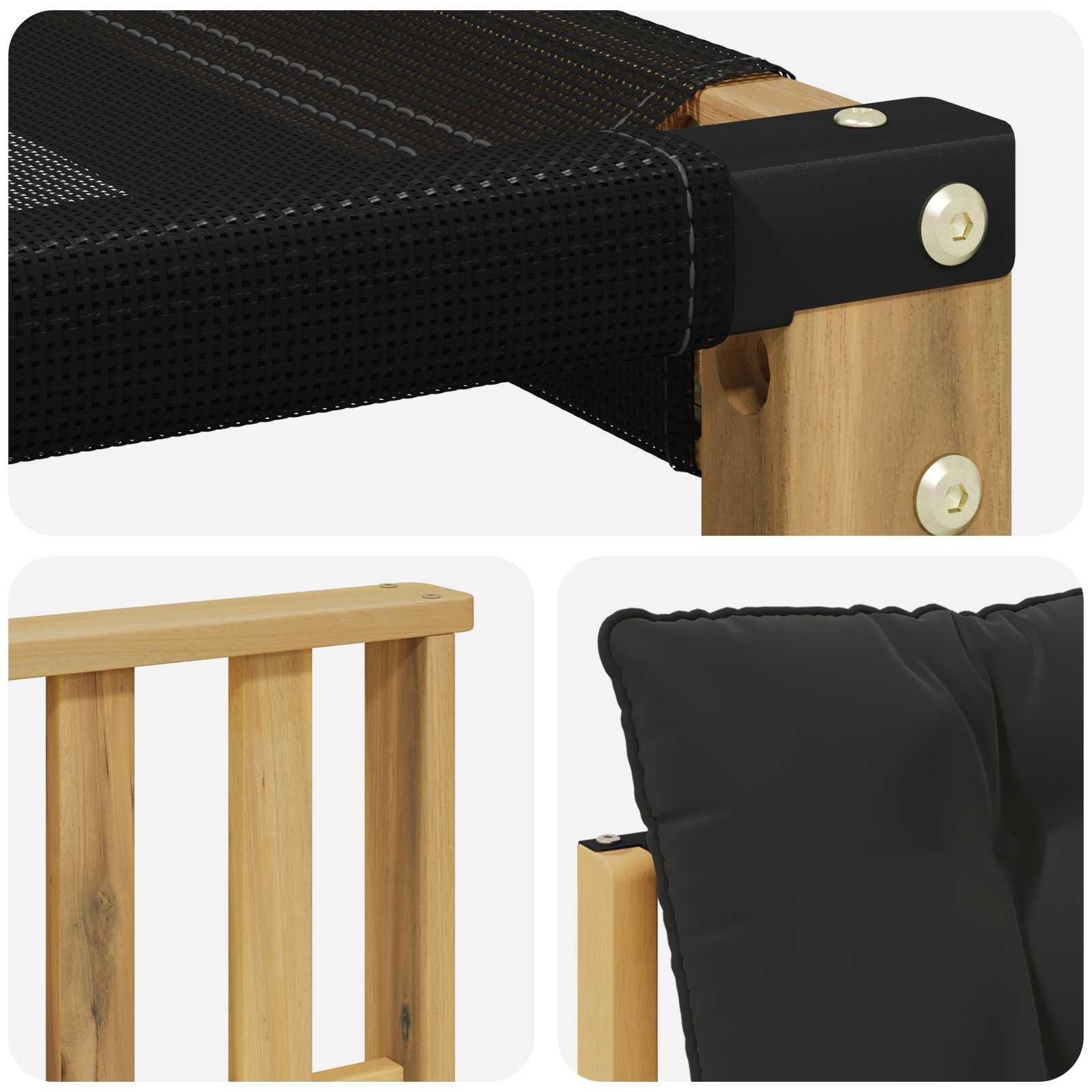 Set vanjskih sofa s jastukom 10 pcs Bijela i crna