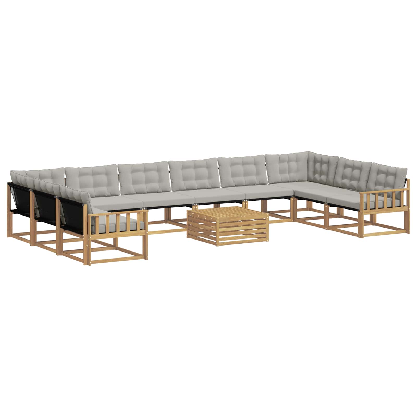 Set vanjskih sofa s jastukom 11 pcs Bijela i svjetlosiva