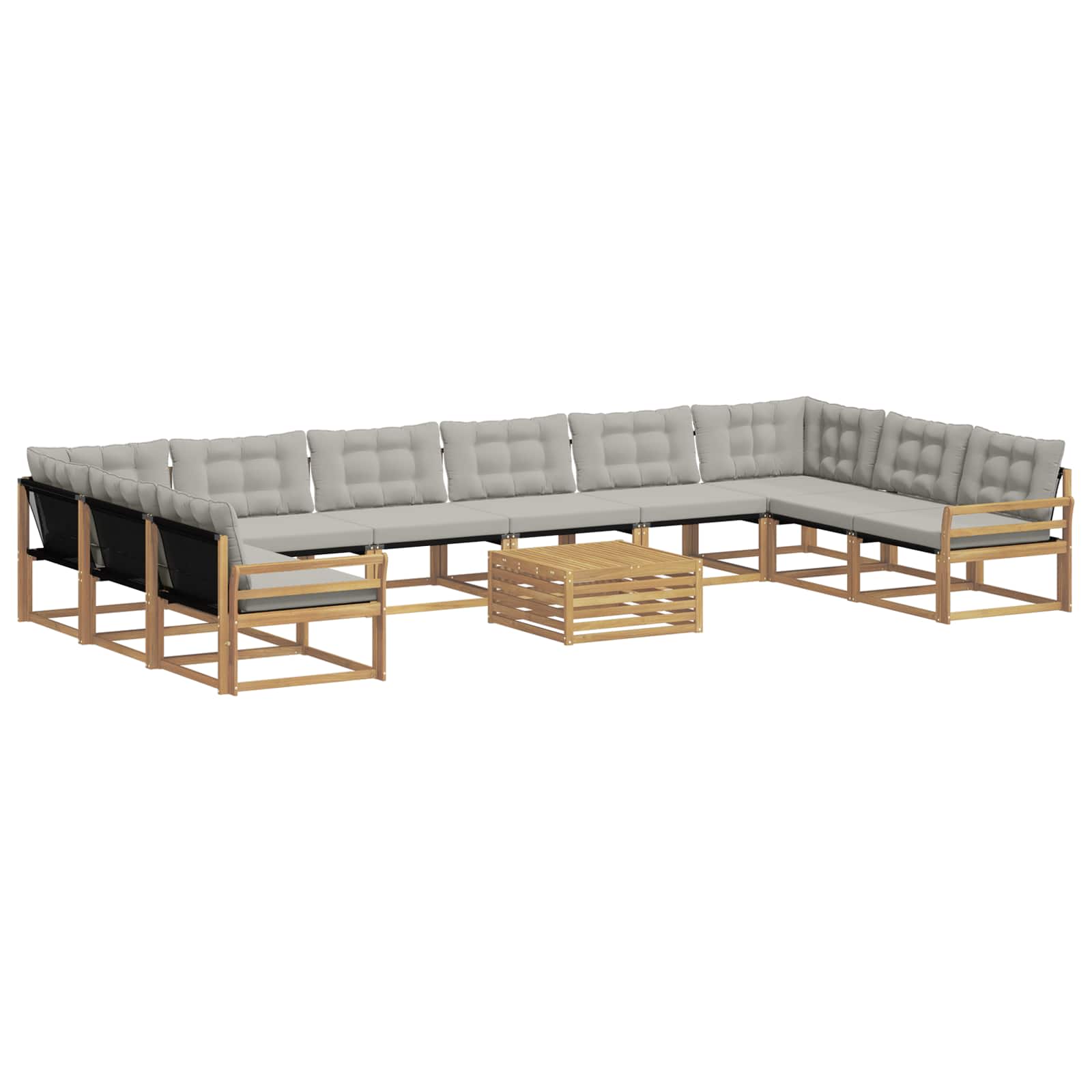 Set vanjskih sofa s jastukom 11 pcs Bijela i svjetlosiva