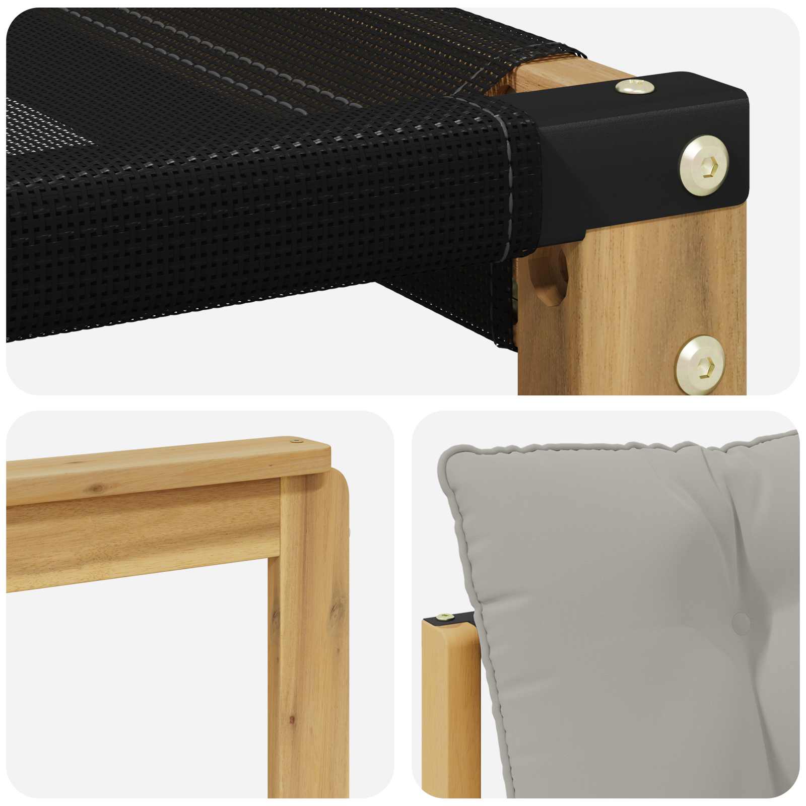 Set vanjskih sofa s jastukom 3 pcs Bijela i svjetlosiva