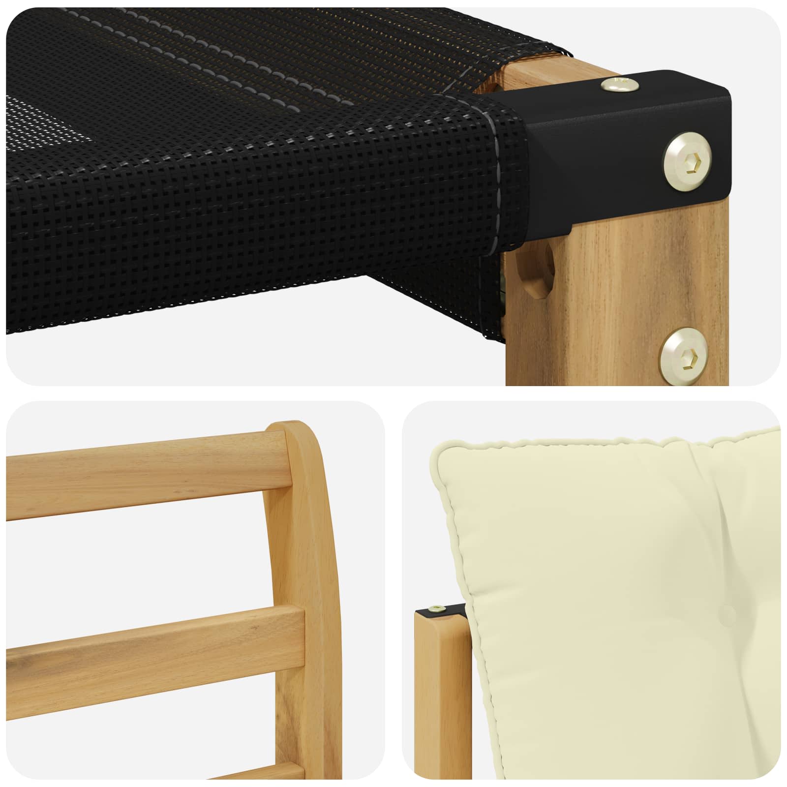 Set vanjskih sofa s jastukom 3 pcs Bijela i krem