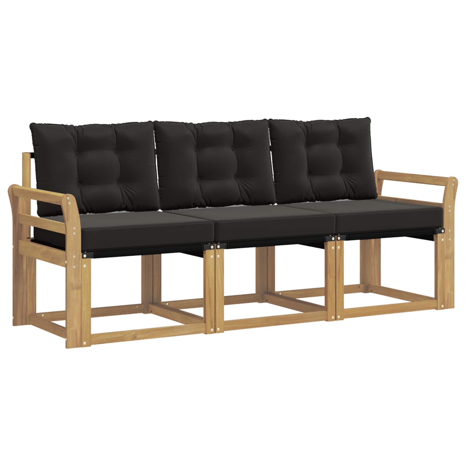 Set vanjskih sofa s jastukom 3 pcs Bijela i crna