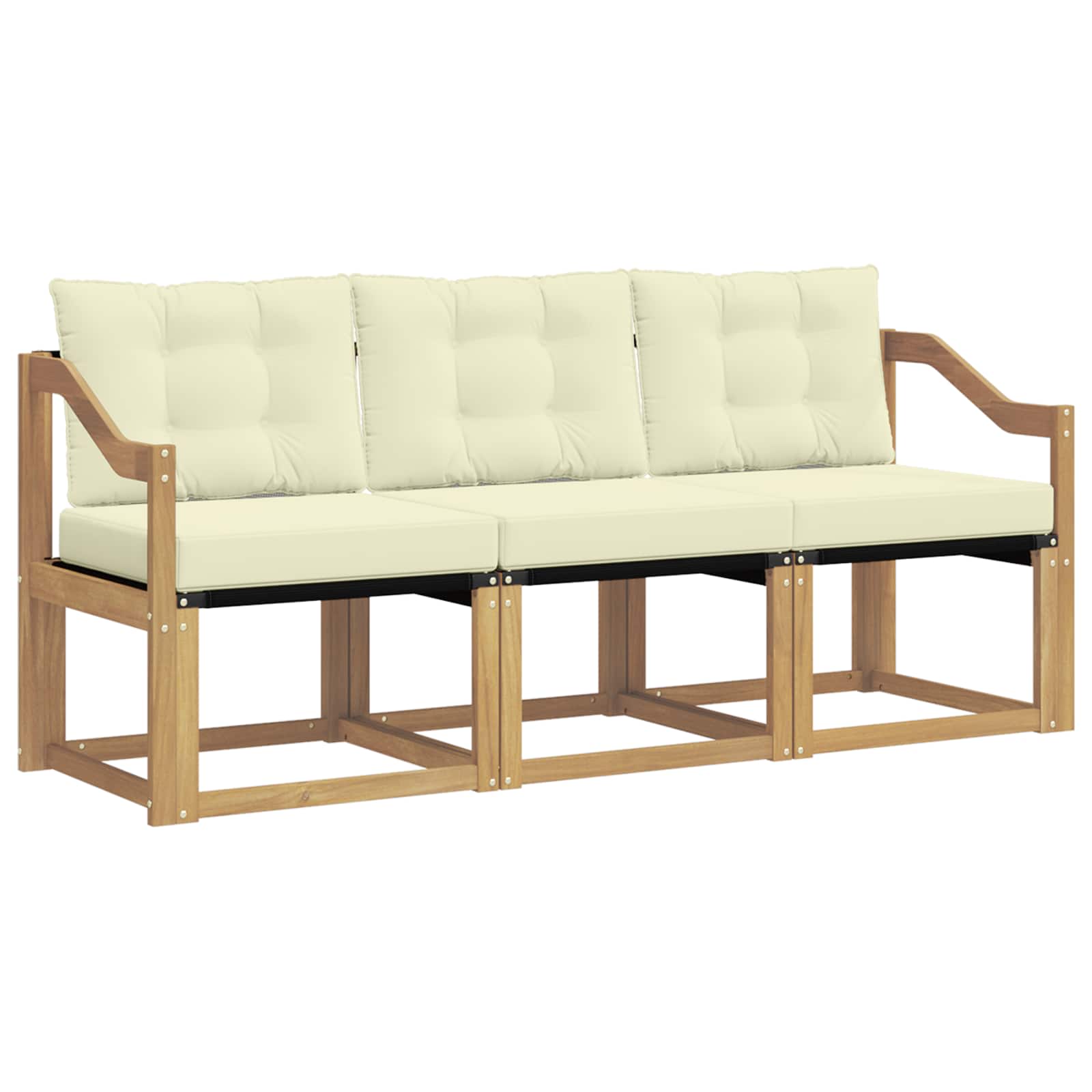 Set vanjskih sofa s jastukom 3 pcs Bijela i krem