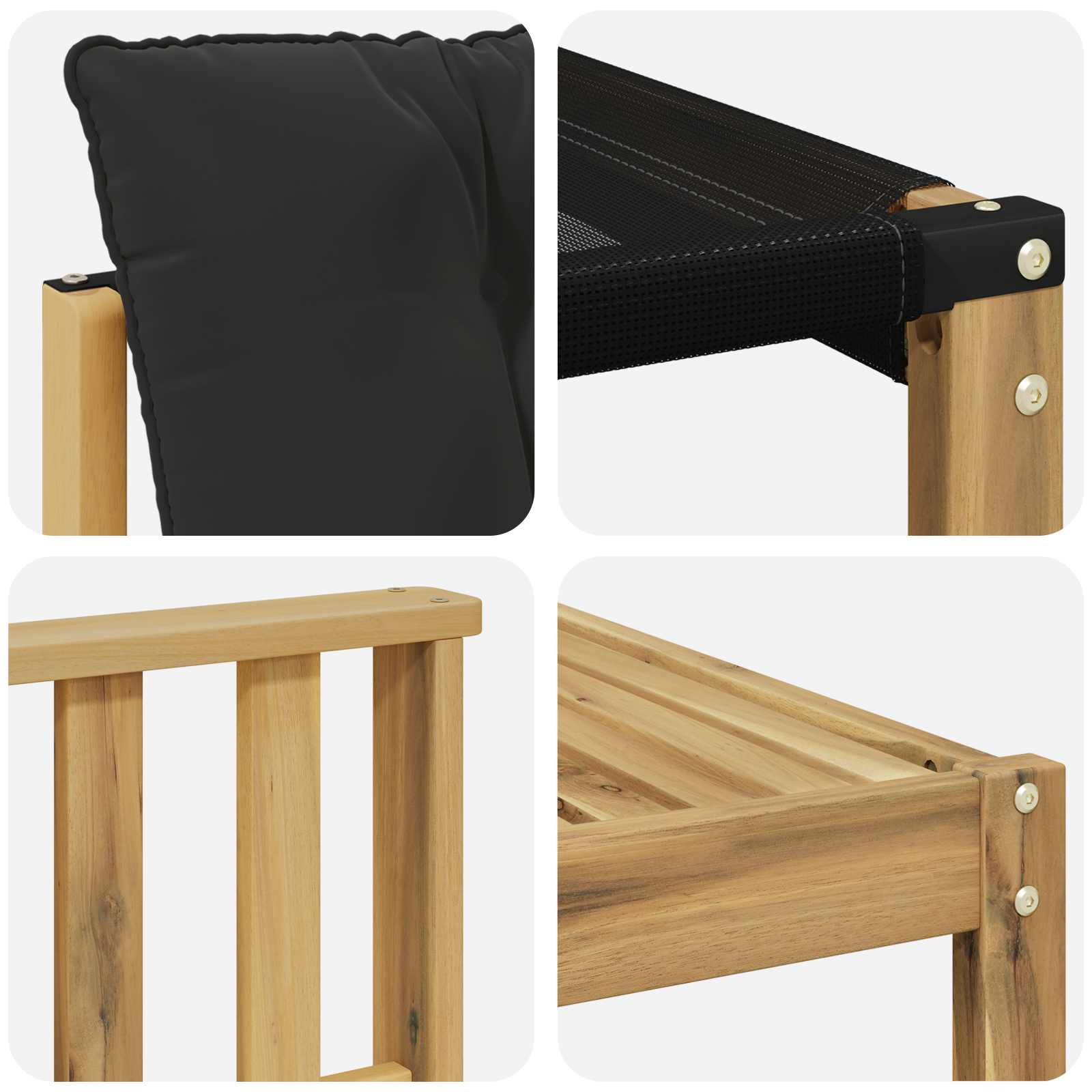 Set vanjskih sofa s jastukom 5 pcs Bijela i crna
