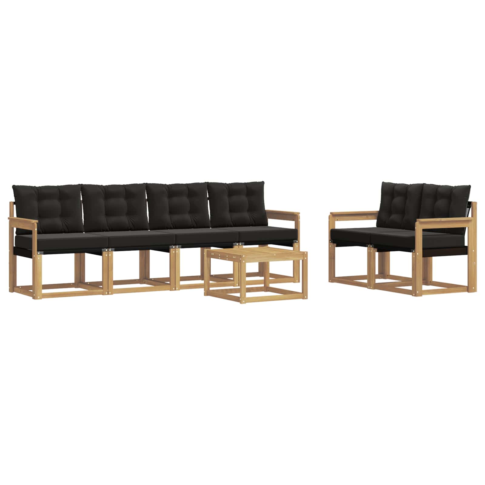 Set vanjskih sofa s jastukom 7 pcs Bijela i crna