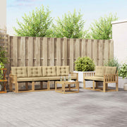 Set vanjskih sofa 7 kom. Bijela i bež Smeđa 59 x 59 x 37 cm