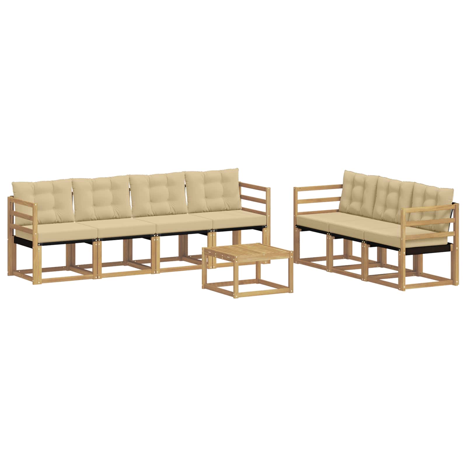 Set vanjskih sofa s jastukom 8 pcs Bijela i bež