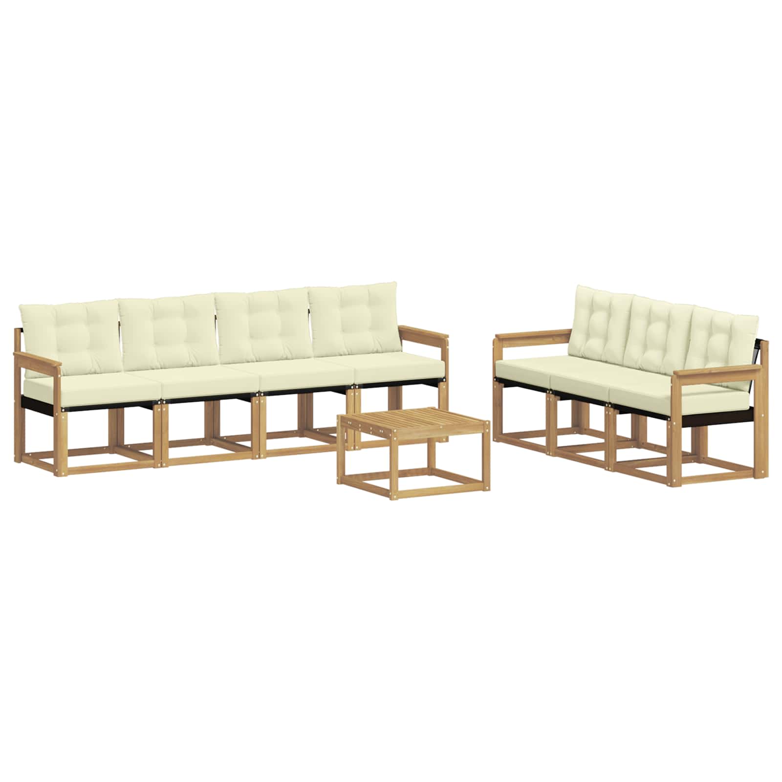 Set vanjskih sofa s jastukom 8 pcs Bijela i krem