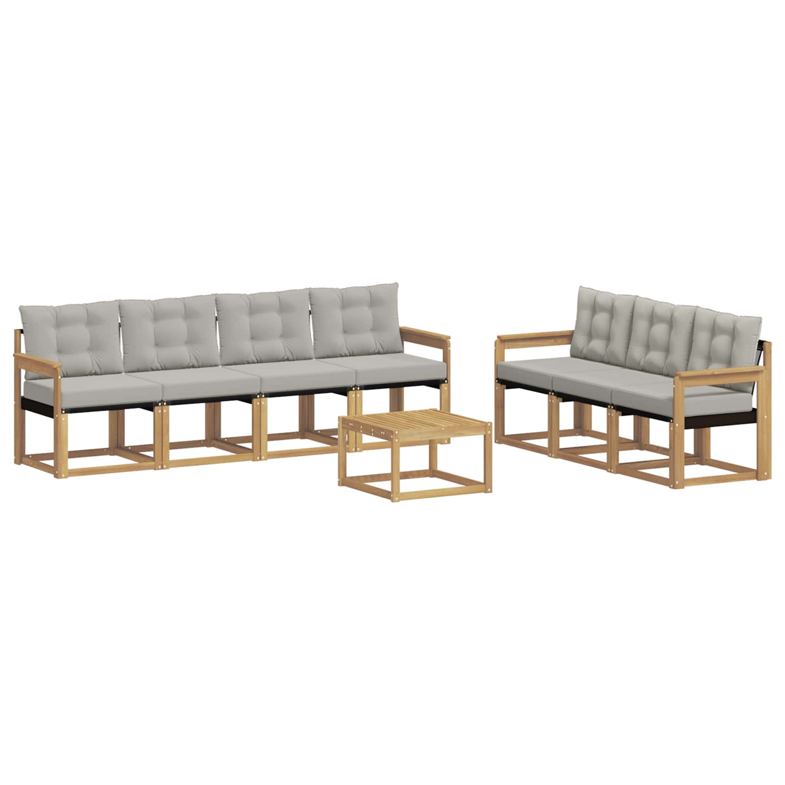 Set vanjskih sofa s jastukom 8 pcs Bijela i svjetlosiva