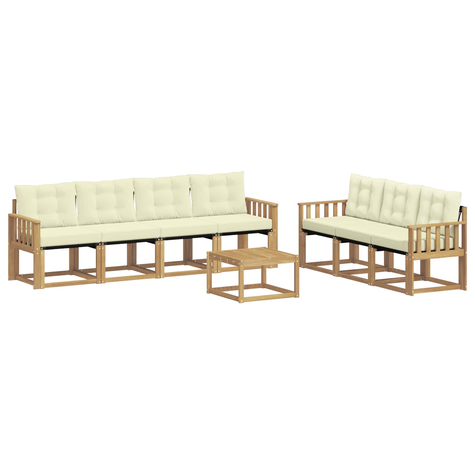 Set vanjskih sofa s jastukom 8 pcs Bijela i krem