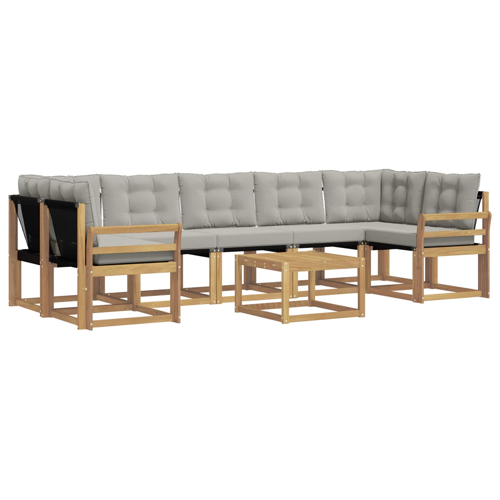 Set vanjskih sofa s jastukom 8 pcs Bijela i svjetlosiva