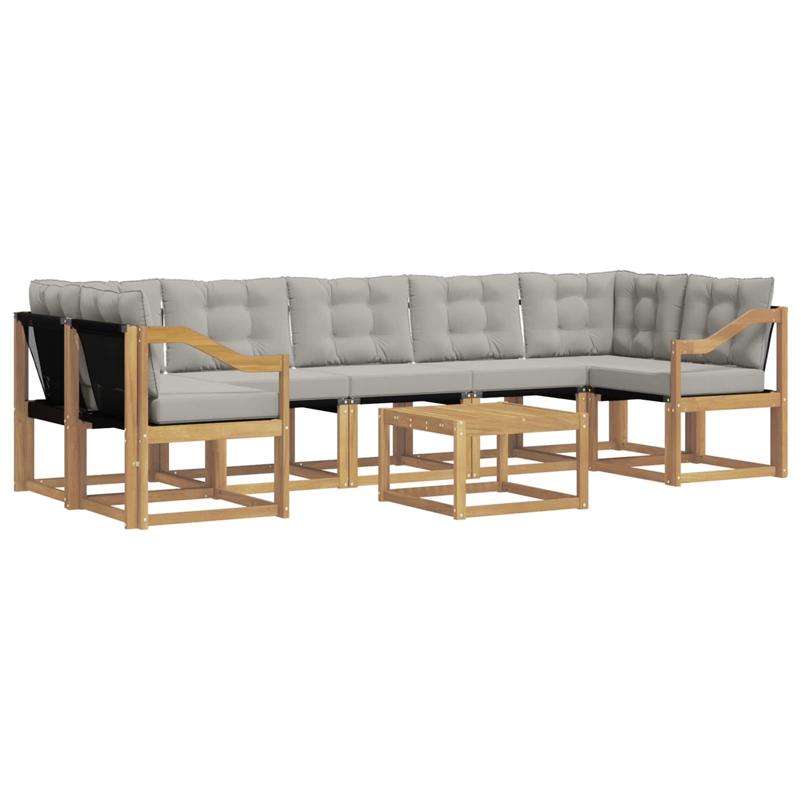 Set vanjskih sofa s jastukom 8 pcs Bijela i svjetlosiva