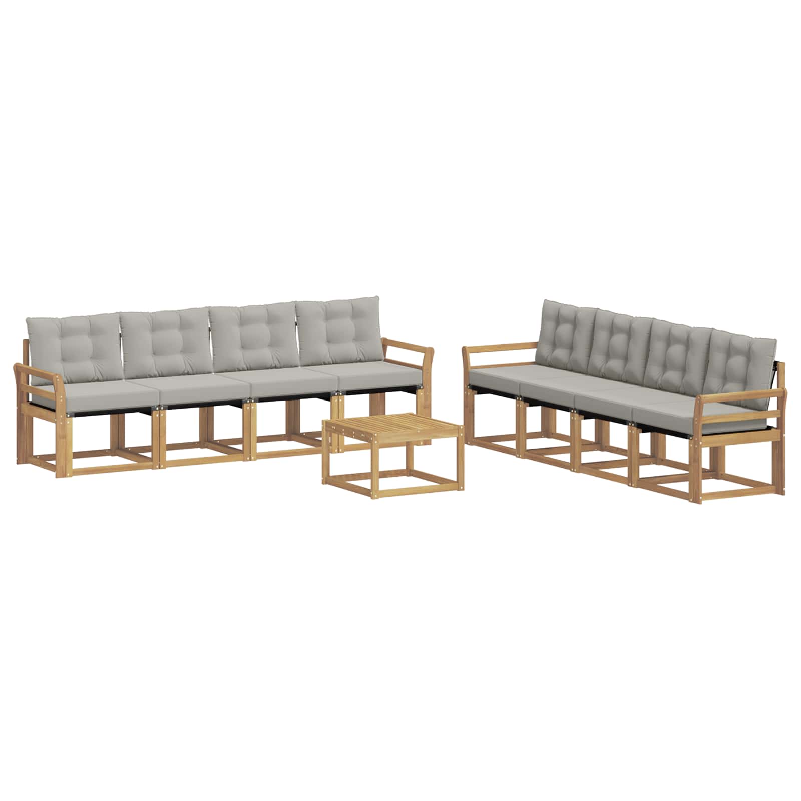 Set vanjskih sofa s jastukom 9 pcs Bijela i svjetlosiva