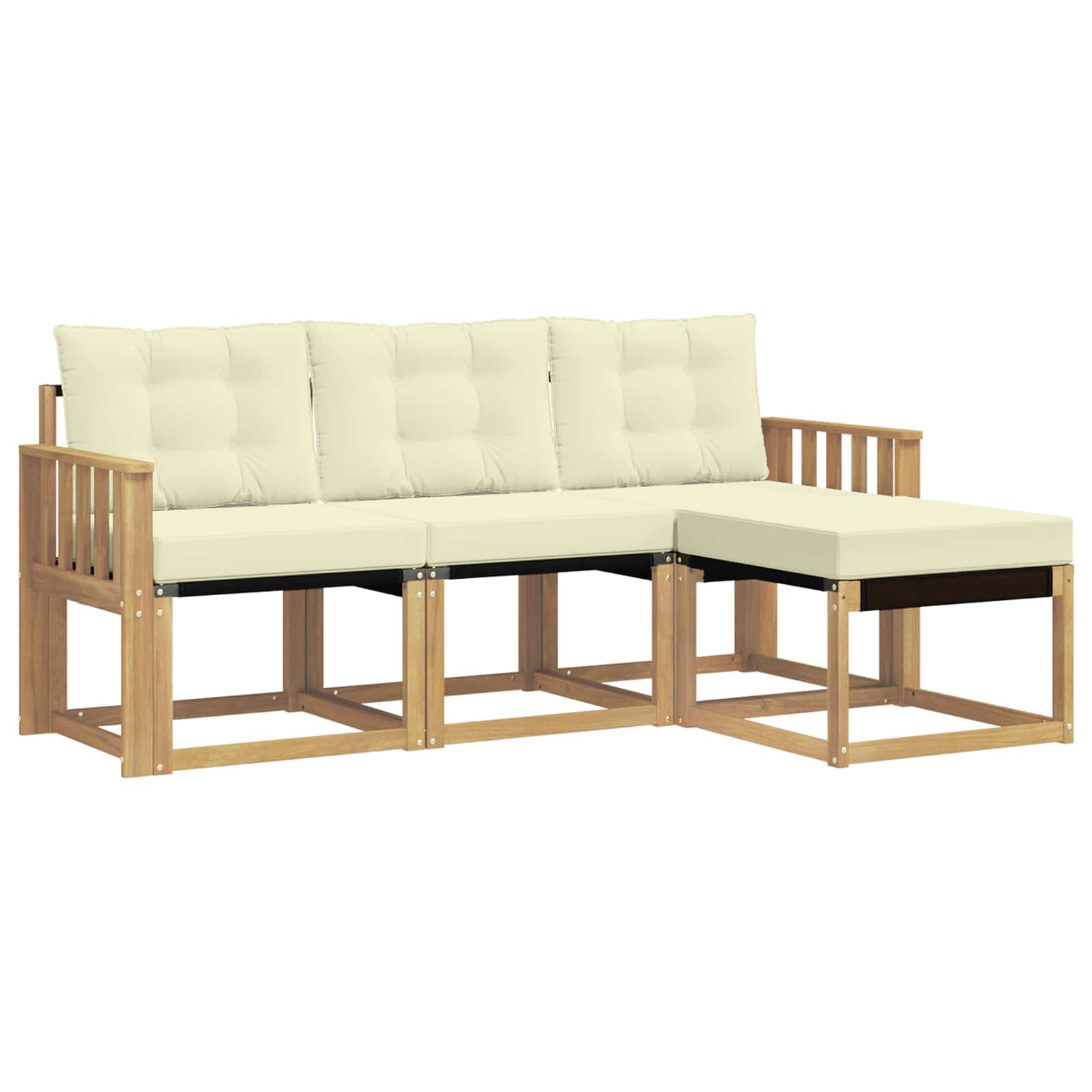 Set vanjskih sofa s jastukom 4 pcs Bijela i krem