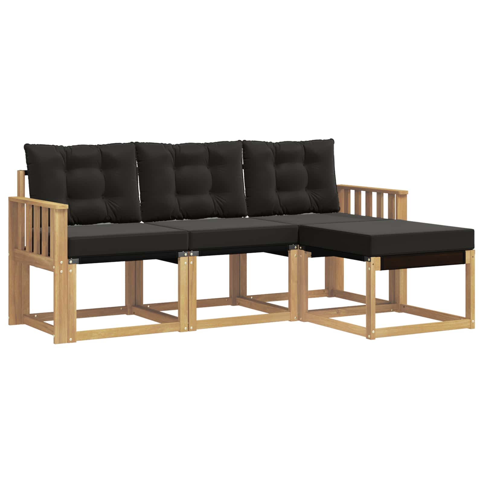 Set vanjskih sofa s jastukom 4 pcs Bijela i crna