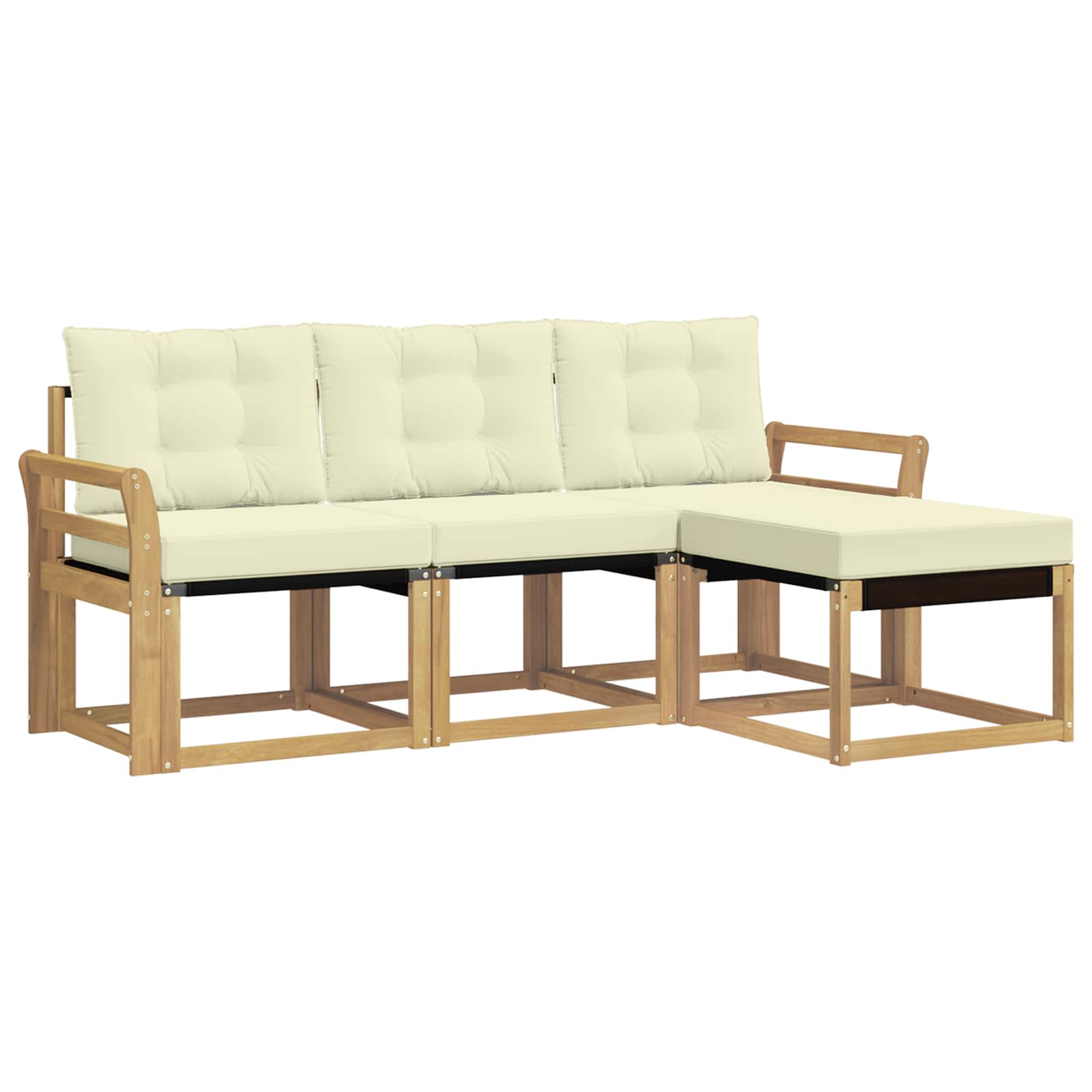 Set vanjskih sofa s jastukom 4 pcs Bijela i krem