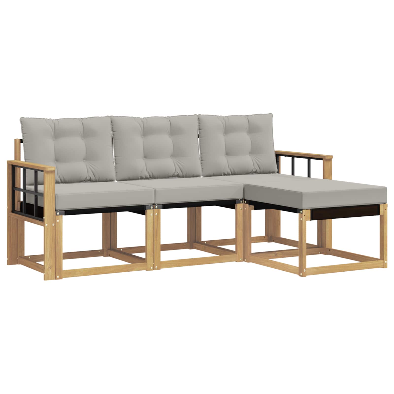 Set vanjskih sofa s jastukom 4 pcs Bijela i svjetlosiva