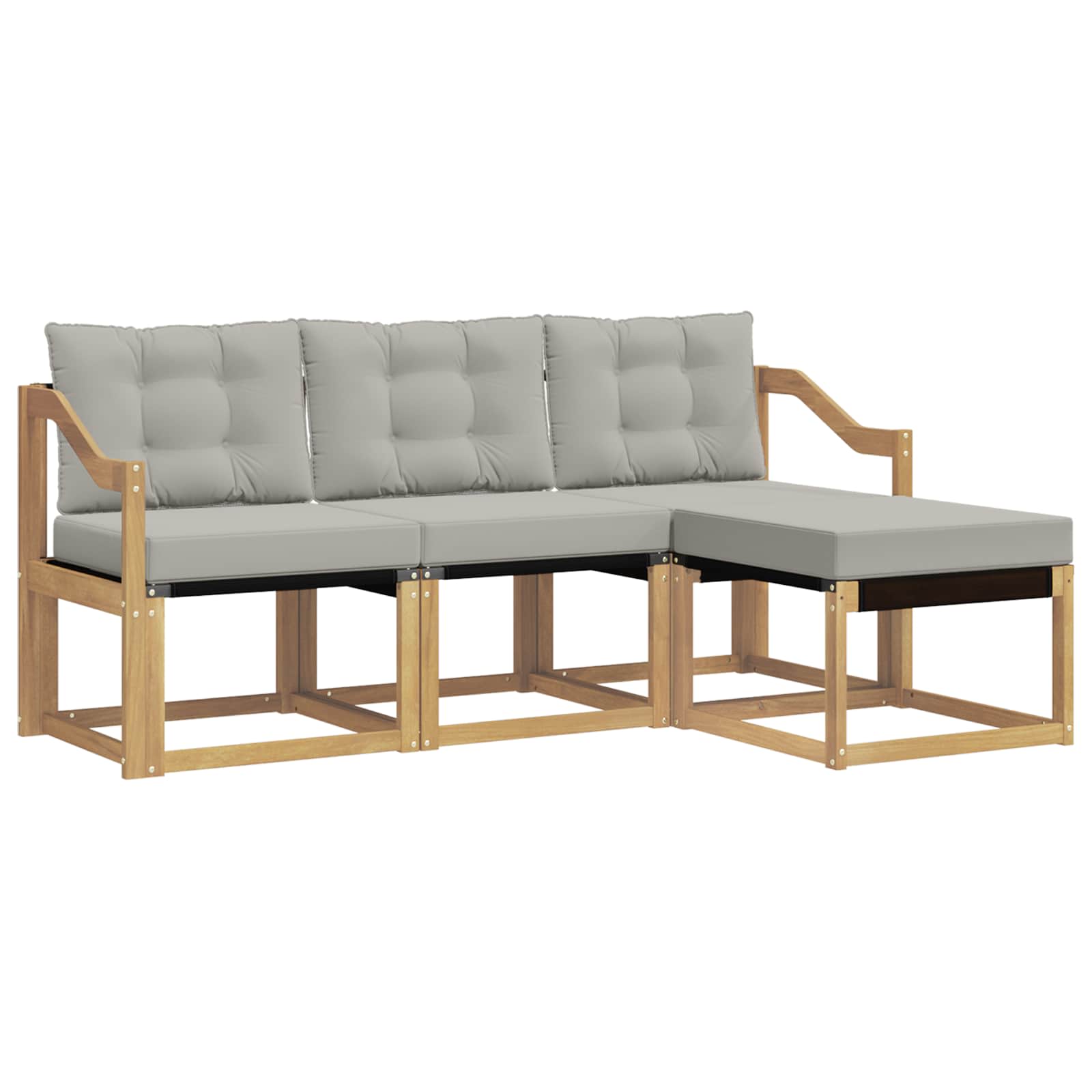 Set vanjskih sofa s jastukom 4 pcs Bijela i svjetlosiva