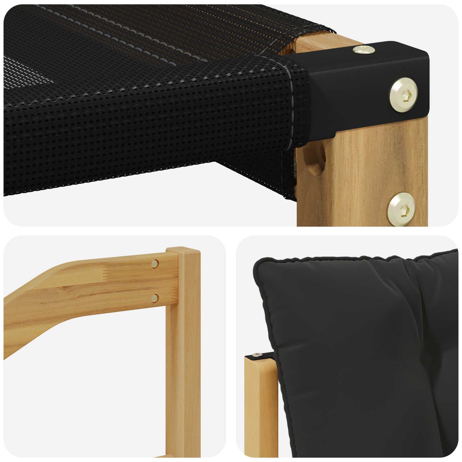 Set vanjskih sofa s jastukom 4 pcs Bijela i crna