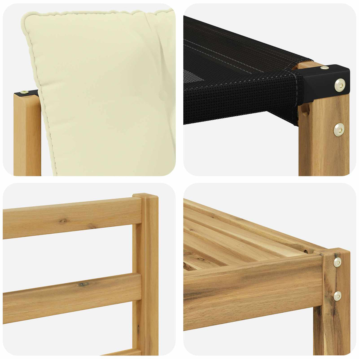 Set vanjskih sofa 6 kom. Bijela i krem Smeđa 59 x 59 x 37 cm