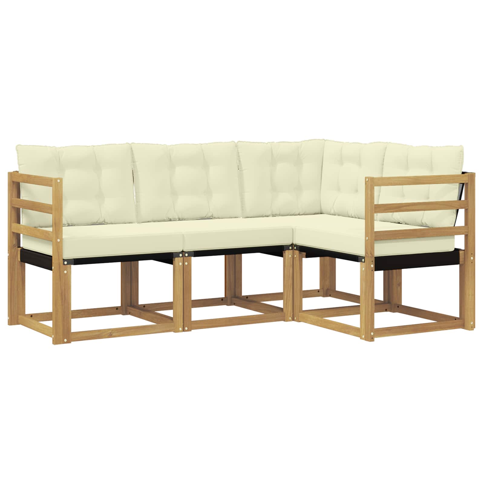 Set vanjskih sofa s jastukom 4 pcs Bijela i krem