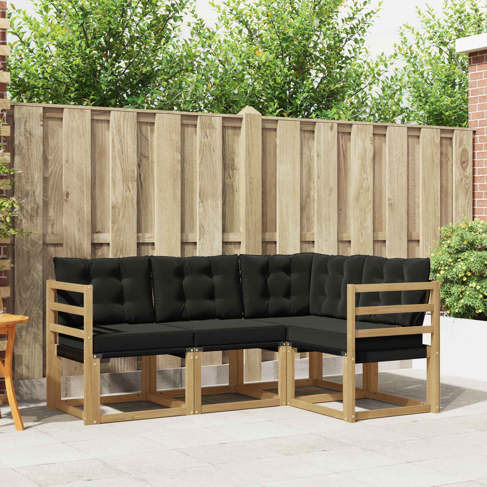 Set vanjskih sofa s jastukom 4 pcs Bijela i crna