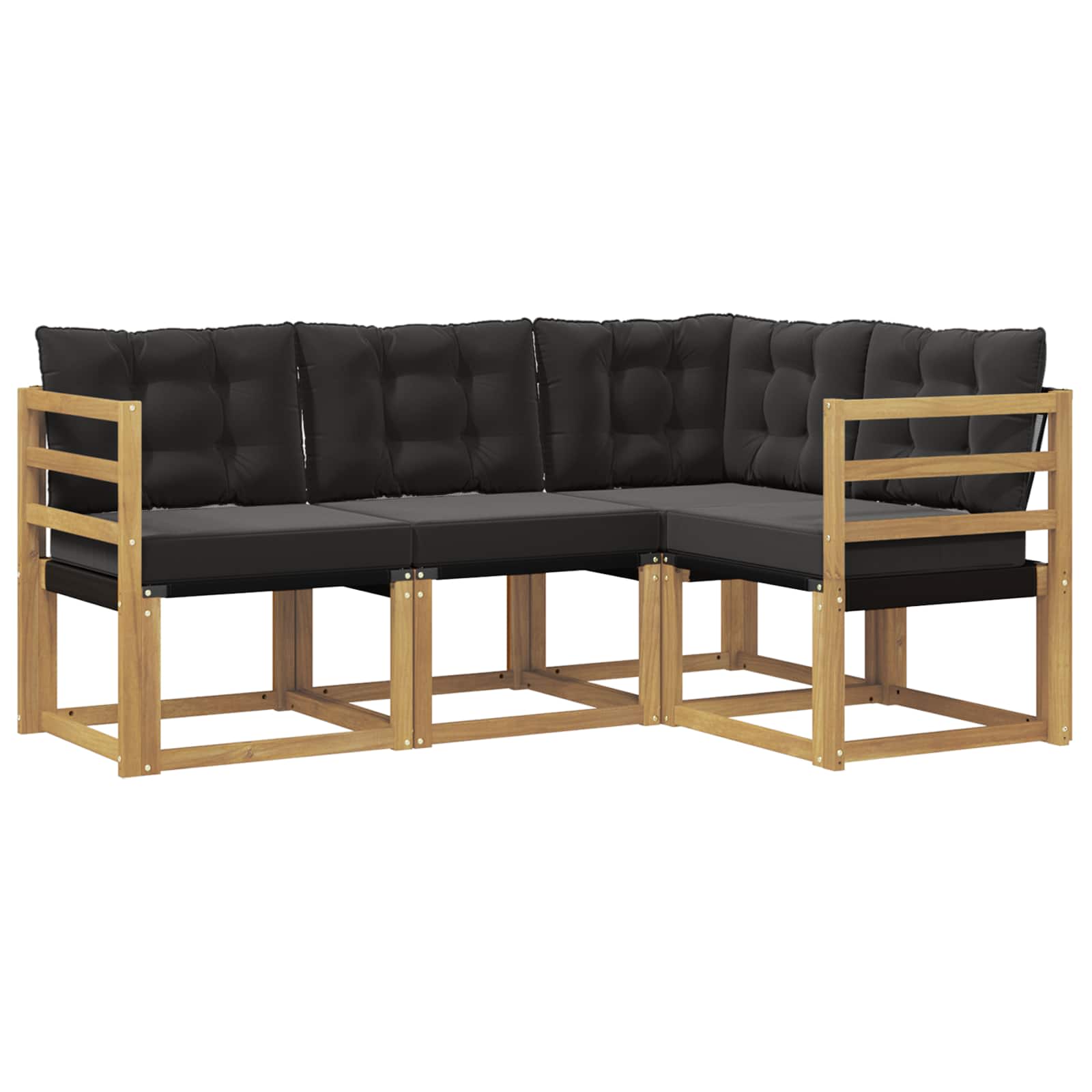 Set vanjskih sofa s jastukom 4 pcs Bijela i crna