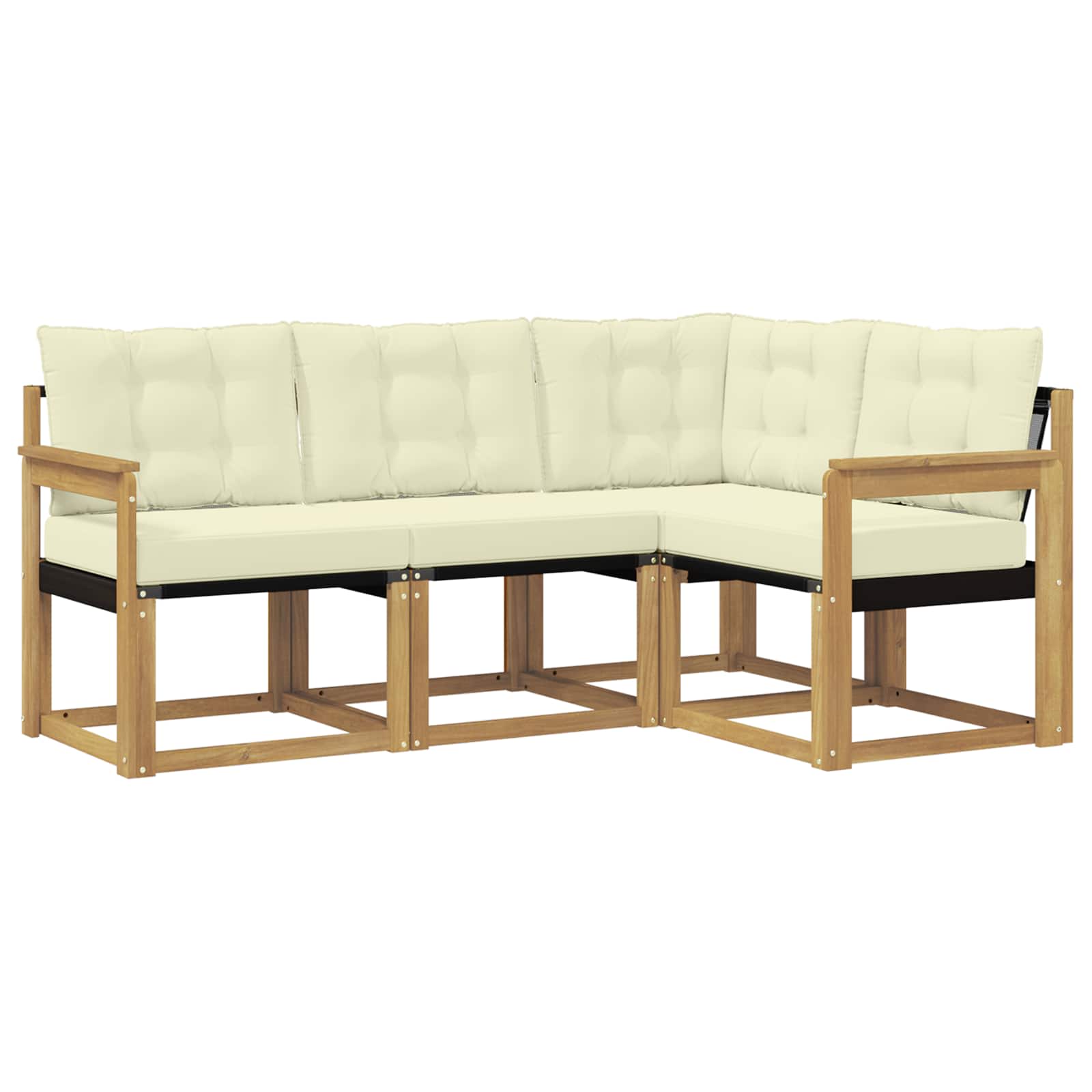 Set vanjskih sofa s jastukom 4 pcs Bijela i krem