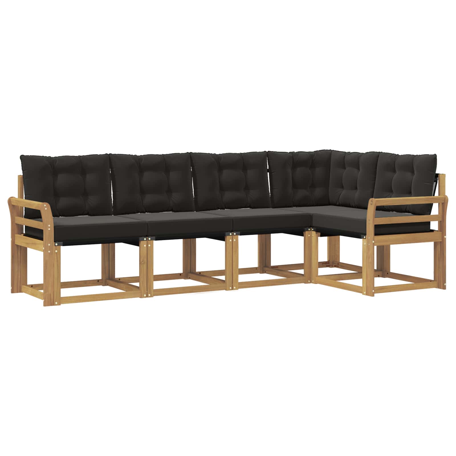 Set vanjskih sofa 5 pcs Čvrsto drvo akacije i Textilene