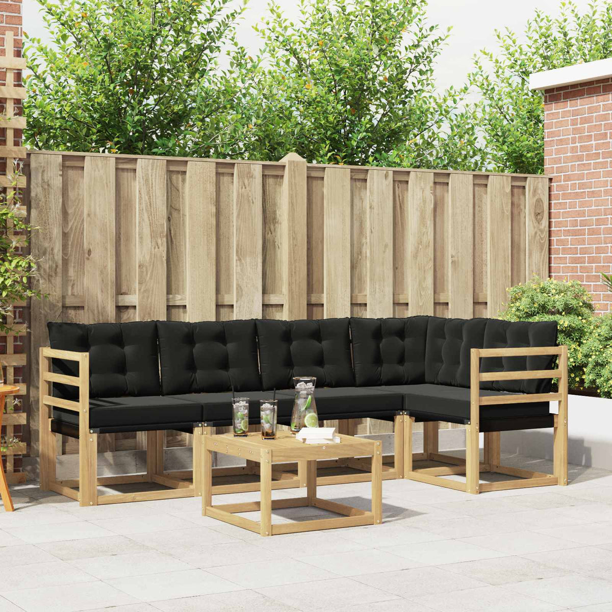 Set vanjskih sofa 6 kom. Bijela i crna