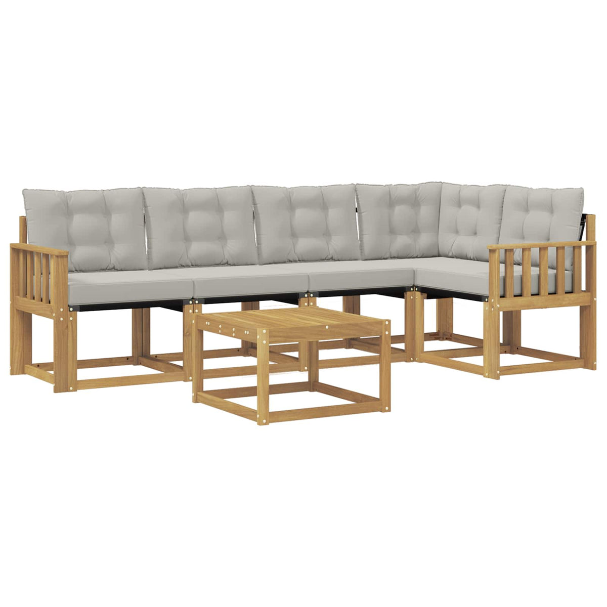 Set vanjskih sofa 6 kom. Bijela i svjetlosiva