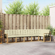 Set vanjskih sofa 6 kom. Bijela i krem Smeđa 306 x 128,5 x 73 cm