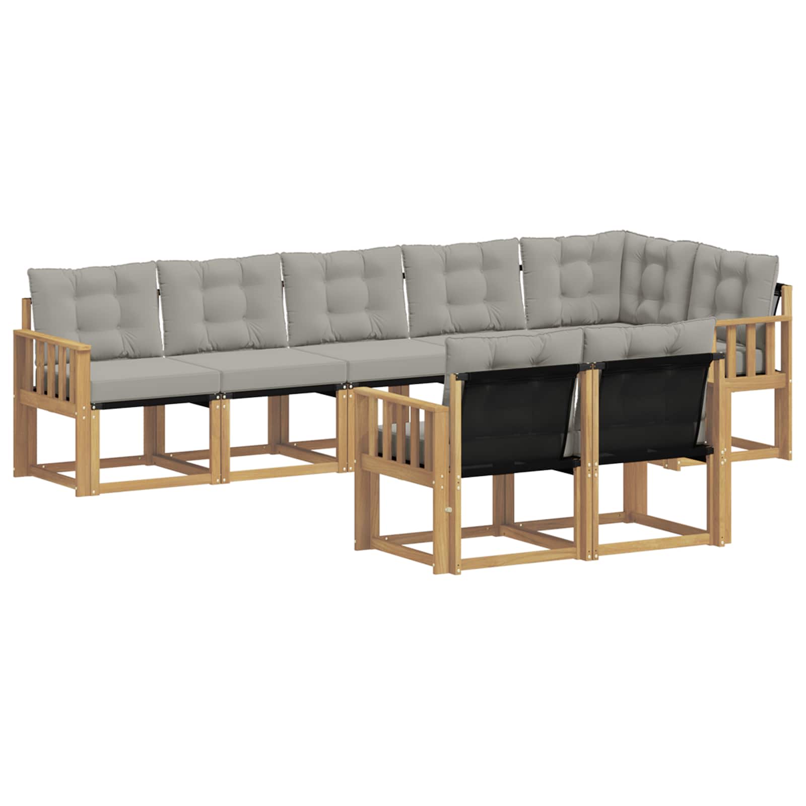 Set vanjskih sofa s jastukom 8 pcs Bijela i svjetlosiva