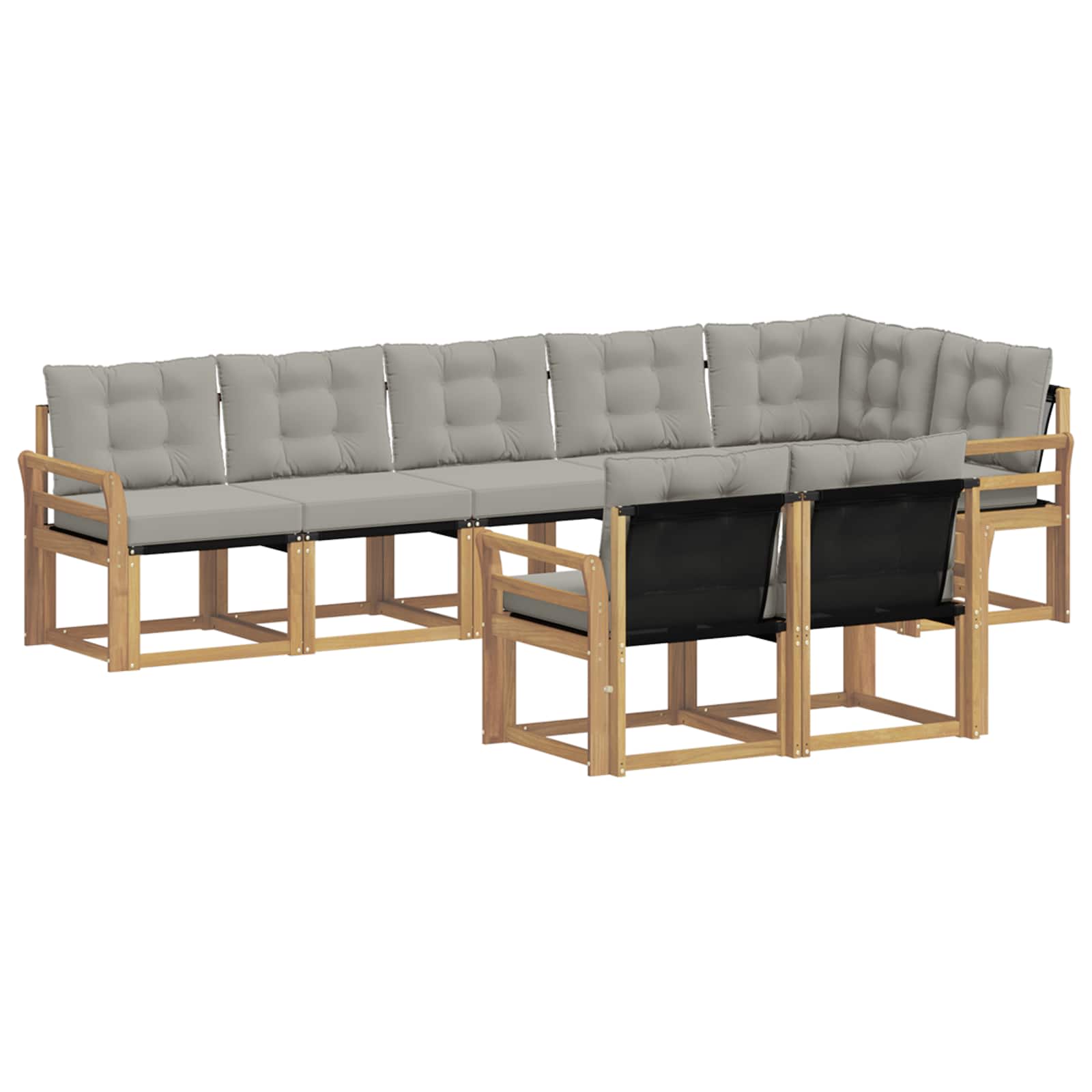 Set vanjskih sofa s jastukom 8 pcs Bijela i svjetlosiva