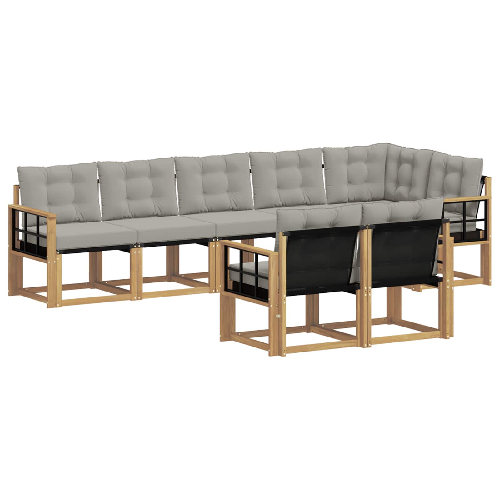 Set vanjskih sofa s jastukom 8 pcs Bijela i svjetlosiva