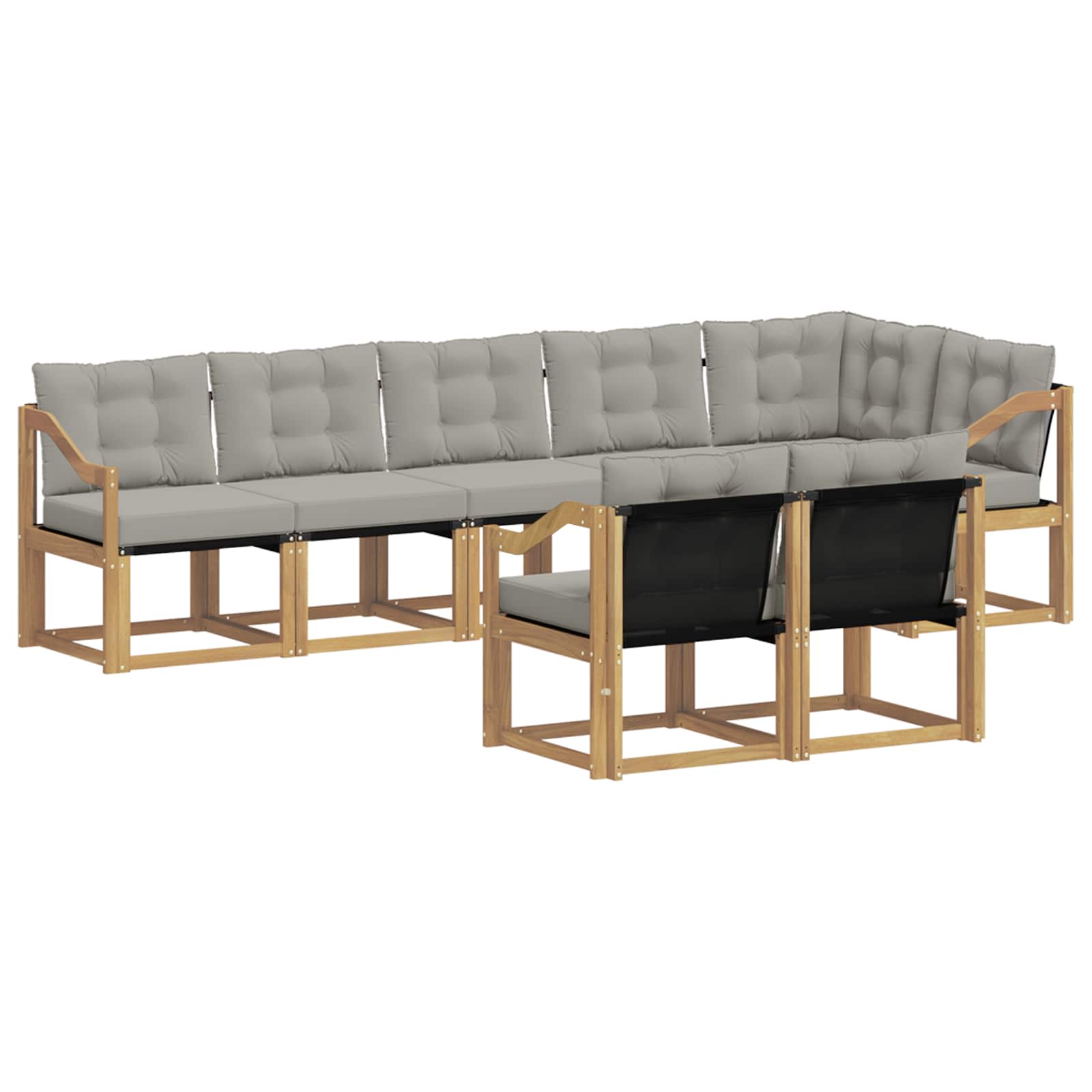 Set vanjskih sofa s jastukom 8 pcs Bijela i svjetlosiva